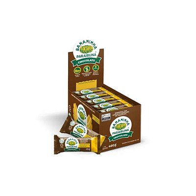 Bala de Banana com Chocolate 460g 20uni Bananinha Paraibuna