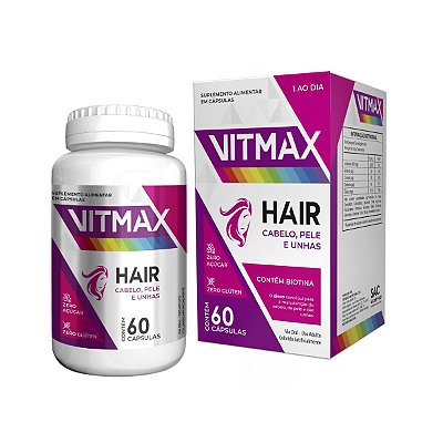 Suplemento Alimentar Hair Cabelo e Unha 60 Cápsulas Vitmax