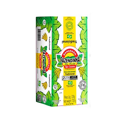 Doce Bananinha Tradicional 720g Com 24 Unidades Fazendinha