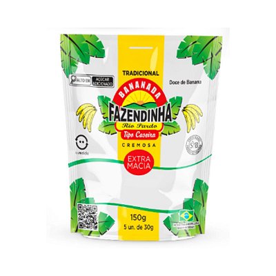 Doce Bananinha Tradicional 150g Com 5 Unidades Fazendinha