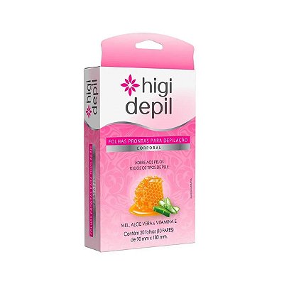 Folhas Depilatórias Prontas 10 Pares Para o Rosto Higi Depil