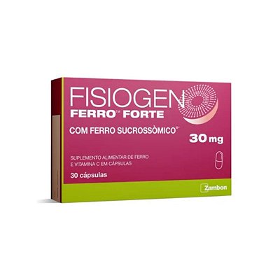 Fisiogen Ferro Forte Suplemento Ferro Vitamina C 30 cápsulas