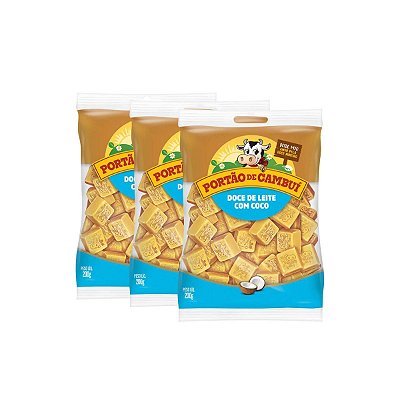 3 Doce de leite com coco em cubos 200g Portão De Cambui