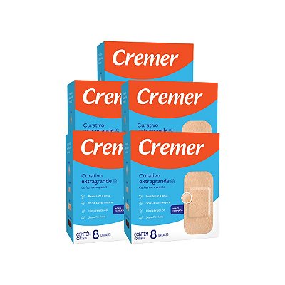 5 Curativo Cremer Extra Grande Bege 8 unidades Cada