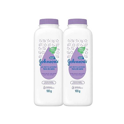 2 Talco Pó Dermo Protetor Johnson's Baby Hora Do Sono 100g