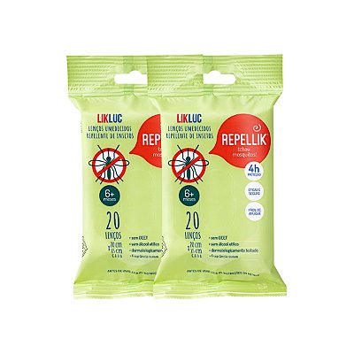 2 Lenços Repelentes Repellik Praticidade e Proteção LikLuc
