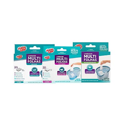 Limpador Multi 15 Folhas Solúvel Limpeza Flash Limp