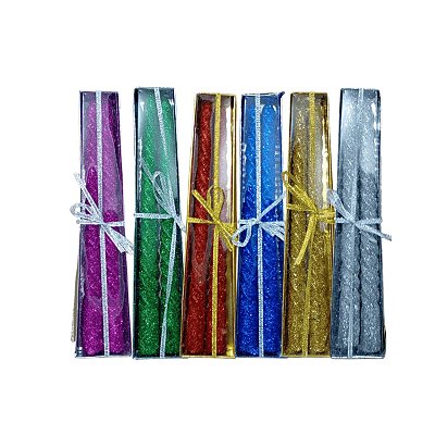 Velas Decorativas de Natal Com Gliter 20cm x 1cm