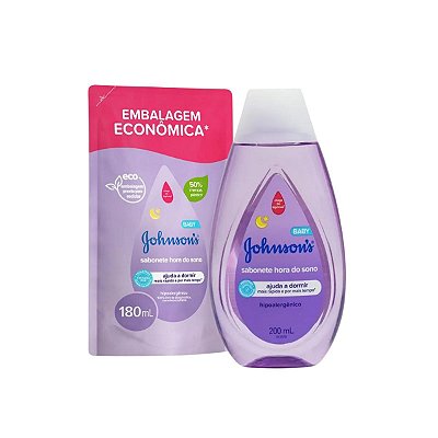 Kit Sabonete Hora do Sono 200ml Johnson's Com 1 Refil 180ml
