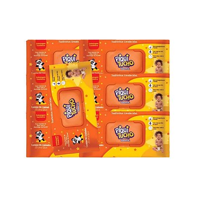 Kit 7 Toalha Umedecida Piquitucho Essential 96 Unidades Cada