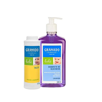 Kit Sabonete Liquido Lavanda 500ml e Talco Bebe Granado