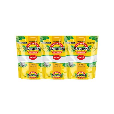 3 Mini Doce Bananinha Tradicional 150g Com 10 Uni Fazendinha