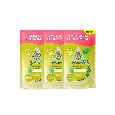 Kit 3 Sabonete Líquido Johnson'S Baby Lavanda Refil 180ml