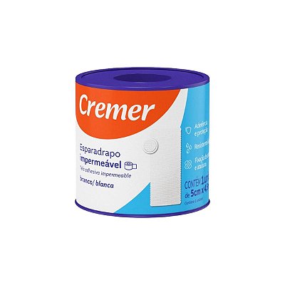 Esparadrapo Impermeável Branco 5cm x 4,5m Cremer