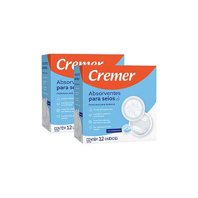 Absorvente para Seios Cremer 24 Unidades Com Fita Aderente