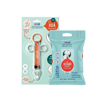 Kit Respiração Tranquila Lenço e Seringa Nasal LikLuc
