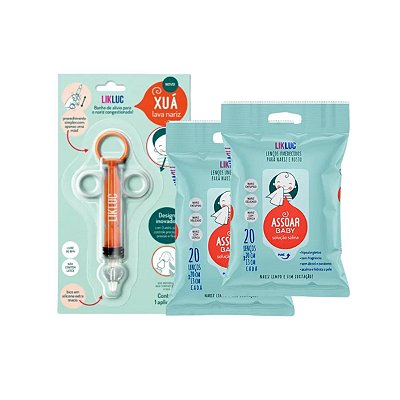 Kit Respiração Tranquila 2 Lenço e 1 Seringa Nasal LikLuc