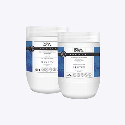 Kit 2 Cremes Massagem Neutro D'agua Natural 650g