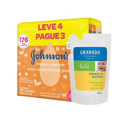 Kit Lenço Umedecido e Sabonete Liquido Tradicional Granado