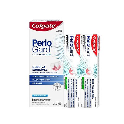 Kit 2 Creme dental e Enxaguante bucal Periogard Colgate