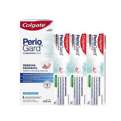Kit 3 Creme dental e Enxaguante bucal Periogard Colgate