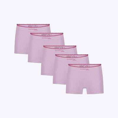 Kit 5 Calcinhas Boxer Infantil Sem Costura Selene