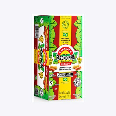 Doce Bananada Com Amendoim 720g Com 24 Unidades Fazendinha
