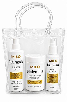 Kit Milo Hairmais Tratamento Capilar Cresce e Fortalece