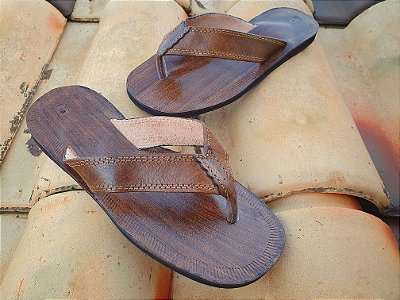 Chinelo de couro masculino - Novo FLAT Sandal