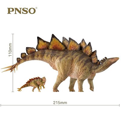 STEGOSAURUS PNSO 1:35 BIBER E ROOK RÉPLICA DE DINOSSAURO HERBÍVORO COURAÇADO ADULTO E FILHOTE