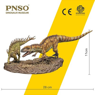 YANGCHUANOSAURUS VS. CHUNKINGOSAURUS PNSO DIORAMA DINOSSAUROS BATALHANDO MODELO PLÁSTICO