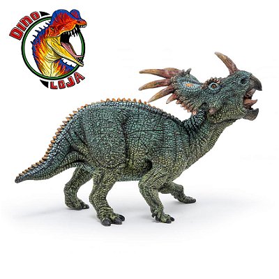 STYRACOSAURUS PAPO 2022 MINIATURA DE DINOSSAURO BRINQUEDO BONECO COLECIONÁVEL ESTIRACOSSAURO AZUL