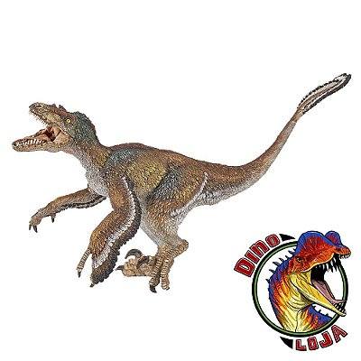 VELOCIRAPTOR PAPO EMPLUMADO BRINQUEDO DE DINOSSAURO MINIATURA RÉPLICA IMPORTADA