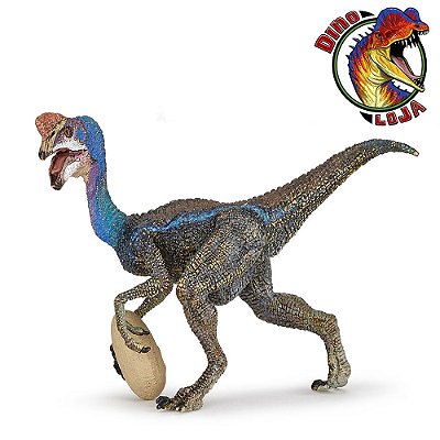 OVIRAPTOR PAPO AZUL MINIATURA DE DINOSSAURO COLECIONÁVEL BRINQUEDO