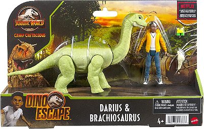 DARIUS E BRACHIOSAURUS MATTEL ACAMPAMENTO JURÁSSICO DINO ESCAPE MATTEL JURASSIC WORLD