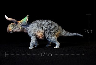 NASUTOCERATOPS AZUL GRTOYS HAOLONGGOOD DINOSSAURO HERBÍVORO MODELO CIENTÍFICO NASUTOCERATOPE