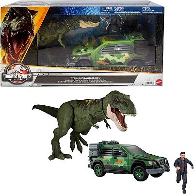 Brinquedo Dinossauro Rex Safari Dinossauro Carro E Boneco em