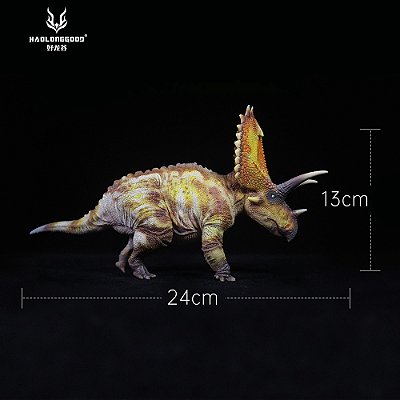 PENTACERATOPS AMARELO GRTOYS HAOLONGGOOD DINOSSAURO HERBÍVORO MODELO CIENTÍFICO