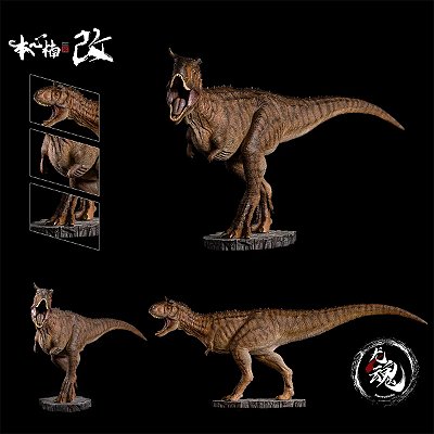 CARNOTAURUS NANMU RANGER LARANJA CHIFRE QUEBRADO RUGINDO FIGURA DINOSSAURO JURASSIC WORLD