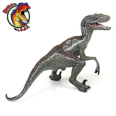 VELOCIRAPTOR PAPO CINZA DINOSSAURO DE BRINQUEDO MINIATURA RÉPLICA IMPORTADA