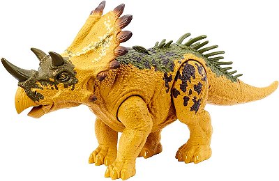 REGALICERATOPS RUGIDO SELVAGEM COM SOM DINO TRACKERS JURASSIC WORLD DOMINION MATTEL