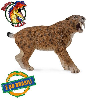 SMILODON COLLECTA DELUXE RÉPLICA TIGRE DENTES DE SABRE BRINQUEDO ERA DO GELO