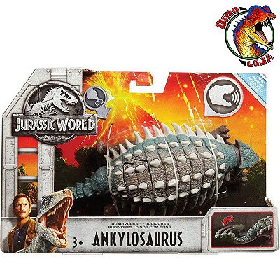 ANKYLOSAURUS COM SOM ROARIVORES JURASSIC WORLD  MATTEL ANQUILOSSAURO DINOS COM SONS [USADO]