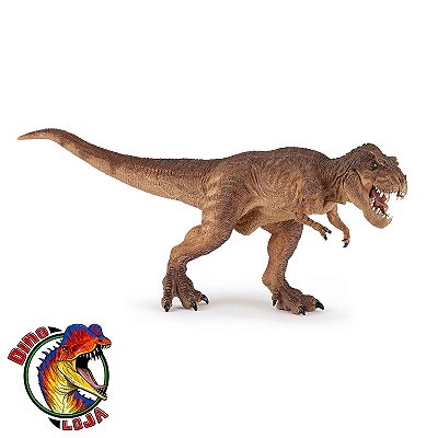 TIRANOSSAURO REX CORRENDO PAPO MARROM 2019 BRINQUEDO DE DINOSSAURO MINIATURA T.REX PAPO