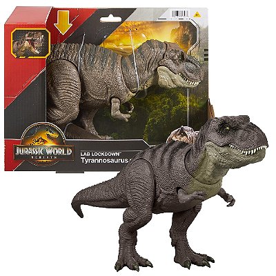 TYRANNOSAURUS REX "EMBER" LAB LOCKDOWN MATTEL JURASSIC WORLD REBIRTH DINOSSAURO ARTICULADO