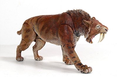 SMILODON POPULATOR MARROM 1/12 CYBERZOIC TIGRE DENTES DE SABRE ARTICULADO