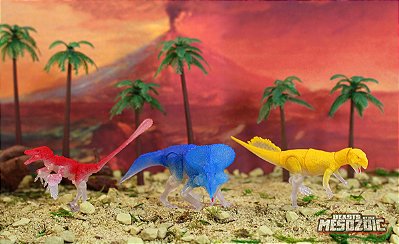 DINOS BRILHA NO ESCURO 1/18 KIT COM 3 - BEASTS OF THE MESOZOIC RÉPLICA DE DINOSSAURO BRINQUEDO