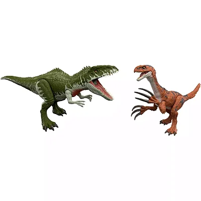 GIGANOTOSAURUS vs. THERIZINOSAURUS REAL FEEL SKIN LEGACY COLLECTION REIMAGINED MATTEL JURASSIC WORLD