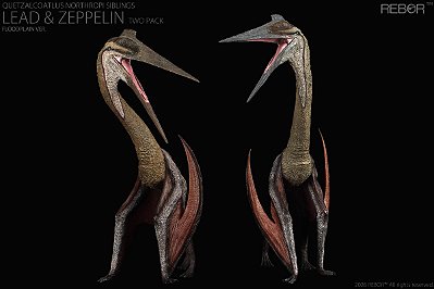 QUETZALCOATLUS NORTHROPI REBOR "IRMÃOS LEAD & ZEPPELIN" COR PLANÍCIE PTEROSSAURO REALISTA [PRÉ-VENDA]