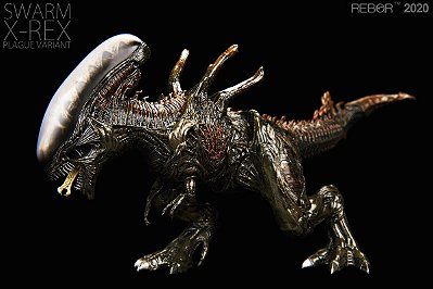 X-REX REBOR TYRANNOSAURUS ALIEN XENOMORFO SWARM VARIAÇÃO PLAGUE T-REX MUTANTE